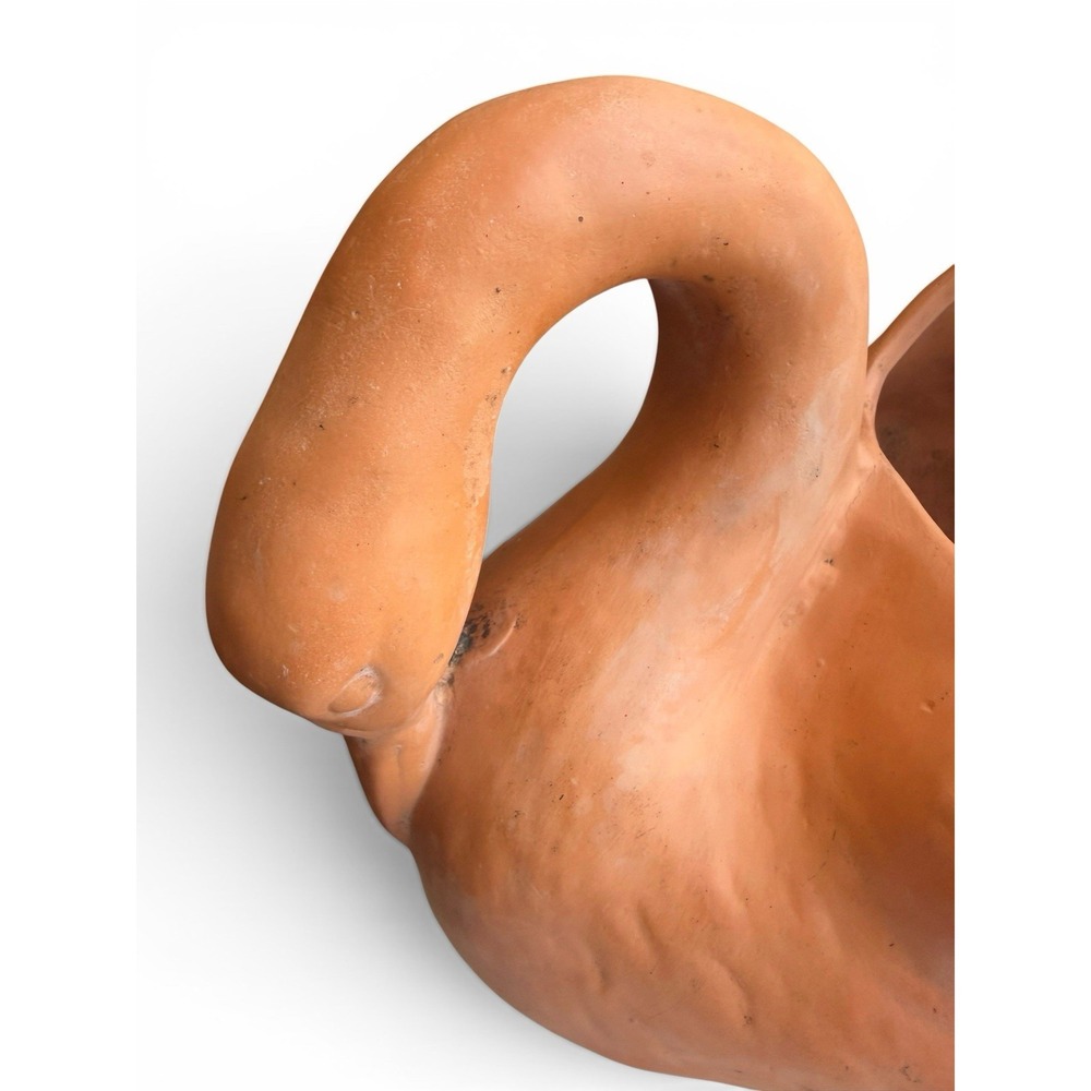 Vintage Terracotta Swan Planter Pot 14"x8"x8" Textured Jardiniere w/Drainage #2 - Picture 2 of 12